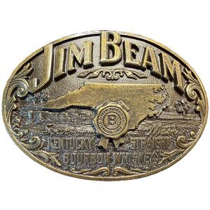 Vintage Jim Beam Bourbon Whiskey Belt Buckle 1993 Limited Edition 3.5"